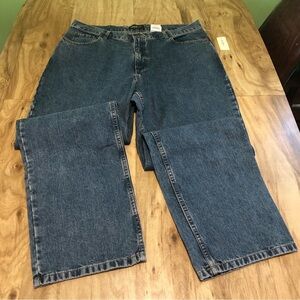 NWT Eddie Bauer Blue Denim Jeans Natural Fit Straight Leg 37x32 Womens Size 18